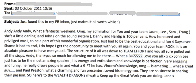 Wealth Dragons Event Feedback by Jane